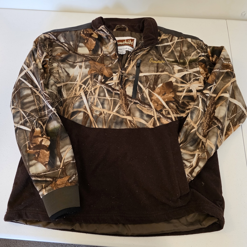 Gamehide Hush Hide Fleece Camouflage Quarter Zip Jacket Size XL - Picture 5 of 9